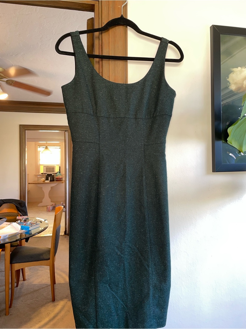 Diane Von Furstenberg Dark Emerald Green Sparkle Midi Dress